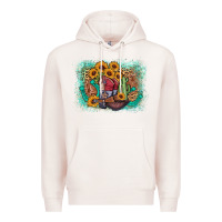 Pale Pink cowboy boots sunflower Premium Hoodie - AdoDesignShop