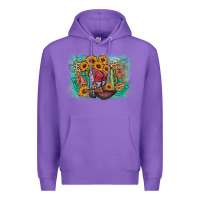 Purple cowboy boots sunflower Premium Hoodie - AdoDesignShop