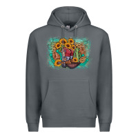 Rock cowboy boots sunflower Premium Hoodie - AdoDesignShop