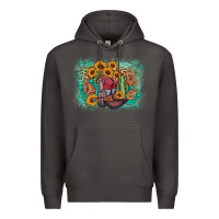 Smoke cowboy boots sunflower Premium Hoodie - AdoDesignShop