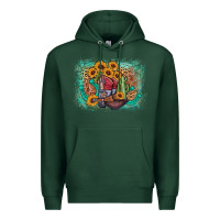 Sports Green cowboy boots sunflower Premium Hoodie - AdoDesignShop