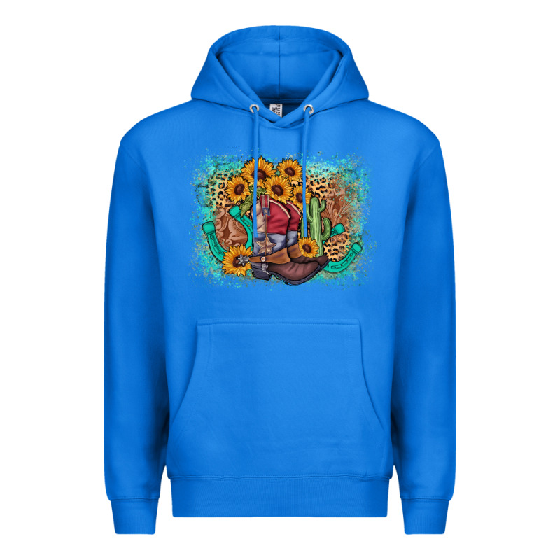 Cowboy Boots Sunflower Premium Hoodie by AdoDesignShop | Teevron
