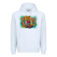 White cowboy boots sunflower Premium Hoodie - AdoDesignShop