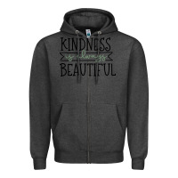 Charcoal Heather kindness Zipper Hoodie - Unal Design