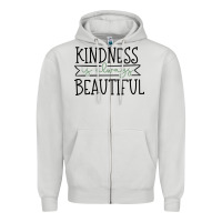 Dove Grey kindness Zipper Hoodie - Unal Design