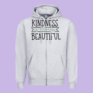 Kindness Zipper Hoodie Designed By Unal Design