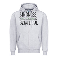 Heather Grey kindness Zipper Hoodie - Unal Design