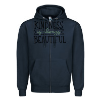 Navy kindness Zipper Hoodie - Unal Design