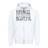 White kindness Zipper Hoodie - Unal Design
