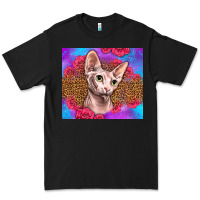 Black purple glitter roses sphynx cat Premium Tee - LillyAllenDesigns