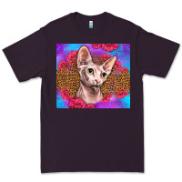 Plum purple glitter roses sphynx cat Premium Tee - LillyAllenDesigns