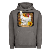 Pigment Tornado perched chicken with sunflowers leopard background Urban Hoodie - LillyAllenDesigns