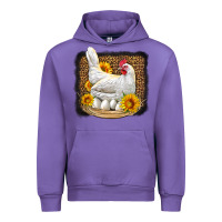 Tulip perched chicken with sunflowers leopard background Urban Hoodie - LillyAllenDesigns