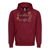 Burgundy kindness Zipper Hoodie - Unal Design