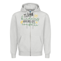Dove Grey kindness Zipper Hoodie - Unal Design