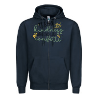 Navy kindness Zipper Hoodie - Unal Design