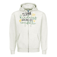 Oatmeal Heather kindness Zipper Hoodie - Unal Design