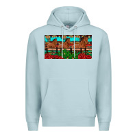Blue Mist horses roses ann cactuses license plate Premium Hoodie - Artiststas