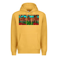 Mustard horses roses ann cactuses license plate Premium Hoodie - Artiststas