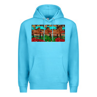 Ocean Blue horses roses ann cactuses license plate Premium Hoodie - Artiststas