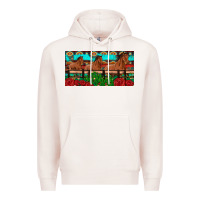 Pale Pink horses roses ann cactuses license plate Premium Hoodie - Artiststas
