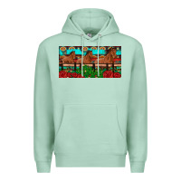 Seafoam horses roses ann cactuses license plate Premium Hoodie - Artiststas