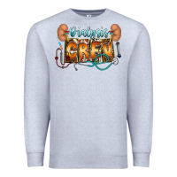 Heather Grey dialysis crew Premium Sweatshirt - CowhideDigitalArt