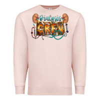 Pale Pink dialysis crew Premium Sweatshirt - CowhideDigitalArt