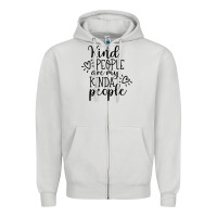 Dove Grey kind Zipper Hoodie - Unal Design
