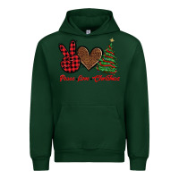 Forest Green peace love christmas Urban Hoodie - BarkalooDesign