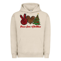 Pigment French Oak peace love christmas Urban Hoodie - BarkalooDesign