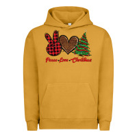 Pigment Peanut Butter peace love christmas Urban Hoodie - BarkalooDesign