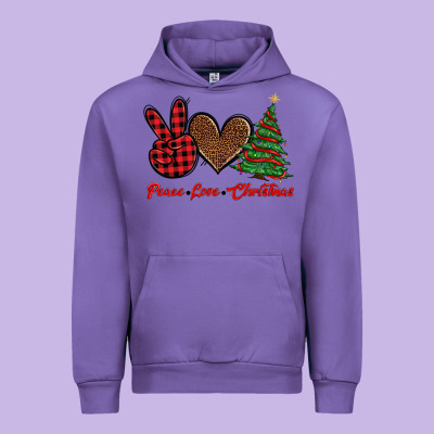 Peace Love Christmas Urban Hoodie Designed By Barkaloodesign