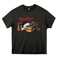 Asphalt rockin noel skull Heavy Core Tee - CowhideDigitalArt