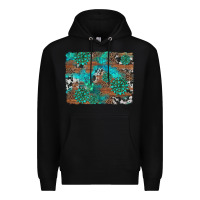 Black gemstone wood and cowhide background Premium Hoodie - Artiststas