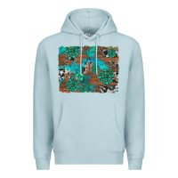 Blue Mist gemstone wood and cowhide background Premium Hoodie - Artiststas