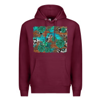 Burgundy gemstone wood and cowhide background Premium Hoodie - Artiststas