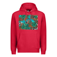 Cardinal gemstone wood and cowhide background Premium Hoodie - Artiststas