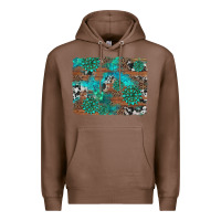 Chestnut gemstone wood and cowhide background Premium Hoodie - Artiststas
