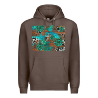 Coffee gemstone wood and cowhide background Premium Hoodie - Artiststas