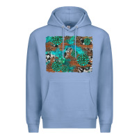 Colony Blue gemstone wood and cowhide background Premium Hoodie - Artiststas