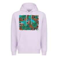 Lilac gemstone wood and cowhide background Premium Hoodie - Artiststas