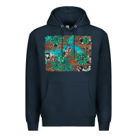 Navy gemstone wood and cowhide background Premium Hoodie - Artiststas