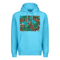 Ocean Blue gemstone wood and cowhide background Premium Hoodie - Artiststas