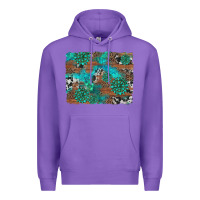 Purple gemstone wood and cowhide background Premium Hoodie - Artiststas