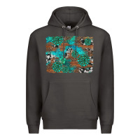 Smoke gemstone wood and cowhide background Premium Hoodie - Artiststas