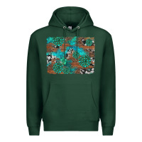 Sports Green gemstone wood and cowhide background Premium Hoodie - Artiststas