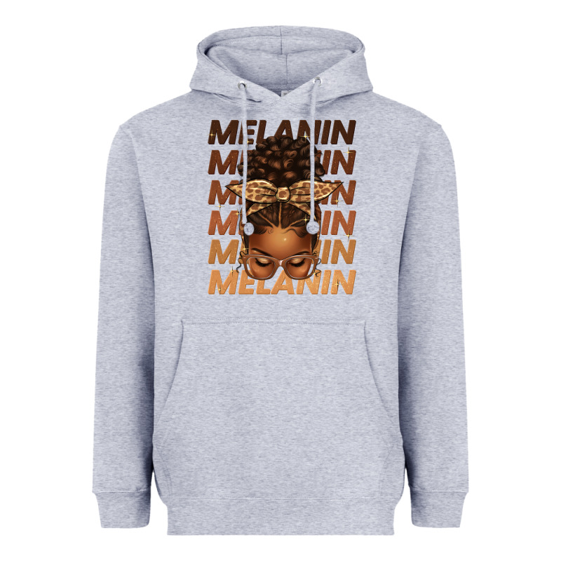 Melanin Afro Messy Bun Heavyweight Hoodie by texasbilliewilder | Teevron