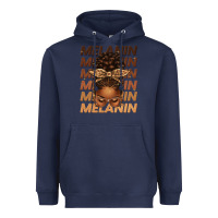 Navy melanin afro messy bun Heavyweight Hoodie - texasbilliewilder