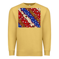 Antique Gold 4th of July USA flag leopard cowhide 20oz tumbler Premium Sweatshirt - Neo Western